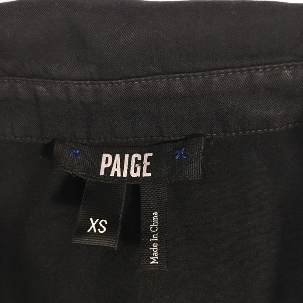 Paige Black Vest Top Buttoned Shirt Sleeveless XS - Picture 4 of 8